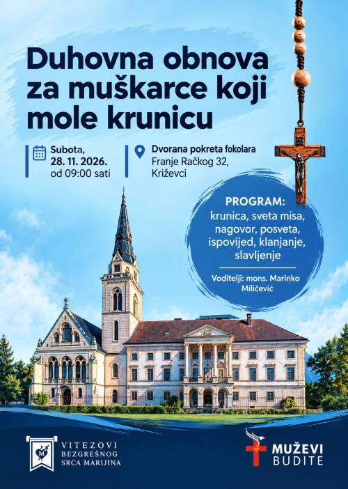 Organiziramo 4. duhovnu obnovu za muškarce u Križevcima